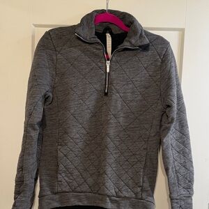 Lululemon Grey Quilted Quarter Zip Sweatshirt size 4